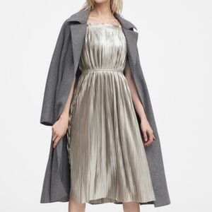 Banana Republic Metallic Silver Midi Dress